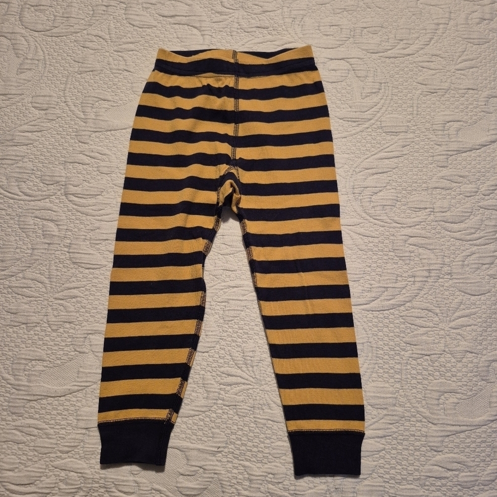 Hanna Andersson boys size 90 or 3 pajama bottom gold and navy VGUC